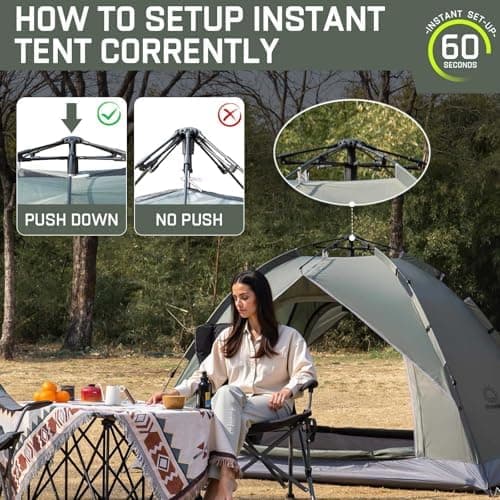 Camping 2 Mann Wasserdichtes Pop Up Zelt 2 Personen Trekking & Festival Igluzelt Sekundenzelt 230x170x135cm Perfekter Wi