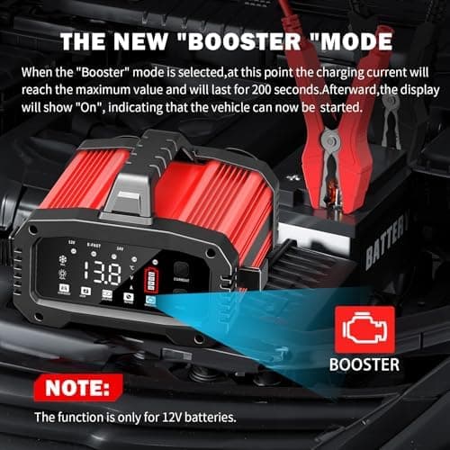 K FZ Batterieladegerät 12V/24V 20A, Vollautomatisches Intelligentes Ladegerät, LCD-Bildschirm für Auto, Motorrad, LKW, R