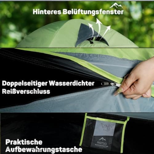 Camping Zelt 4000mm Wasserdicht für Familie & Trekking
| Abnehmbarer Vorzelt 2-4 Personen Kuppelzelt für Festival
| Woh