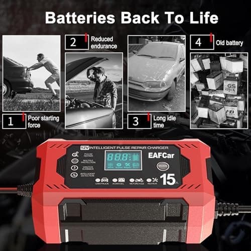15-Amp Autobatterieladegerät für Qualitätsladung und Pflege von Auto- und Motorradbatterien (15A)

Smart 12-VOLT Ladeger