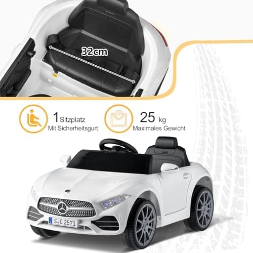 LEADZM Kinder Elektroauto Mercedes Benz CLS 350 - Elektrisch mit MP3, Hupe und LED-Leuchten (CLS Schwarz)