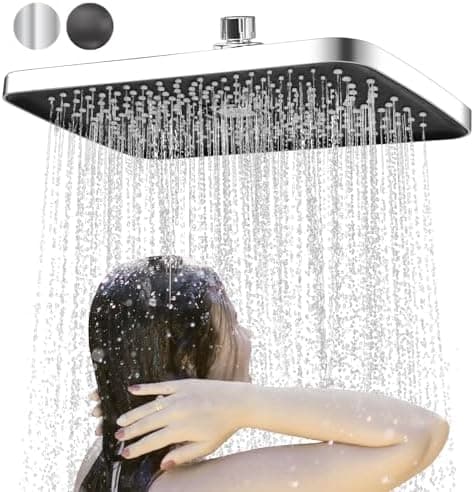 10 Zoll Regendusche mit Verstellbarer Brausekopf für Baden im Haus - Edelstahl 304, Antikalkdüsen & Polierter Regendusc