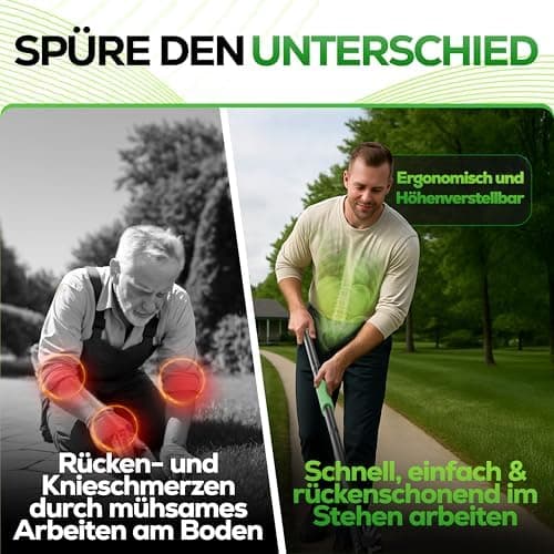 Profi Rasenkantenschneider mit höhenverstellbarem, ergonomischen Stiel | Kantenschneider für Gärten & Parks & perfektes