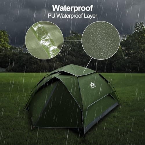 Night Cat Pop Up Zelt 3 4 Personen: Wasserdicht, atmungsaktiv, einfach einstellbar für Camping und Wandern - Reichweitze