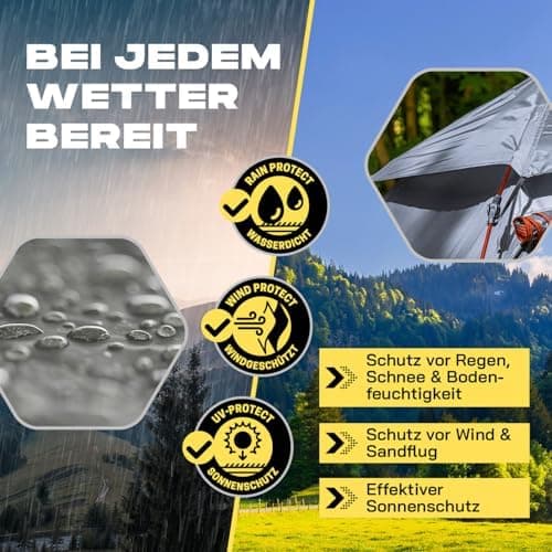 Lumaland Pop Up Camping Zelt 2-3 Personen | 4 Jahreszeiten Igluzelt Leicht, Wasserdicht & Robust | Outdoor Trekking & Fe