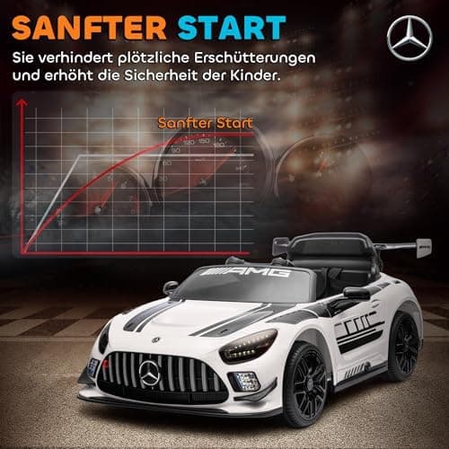AIYAPLAY Kinder Elektroauto Mercedes-AMG Schwarz für 3-8 Jahre