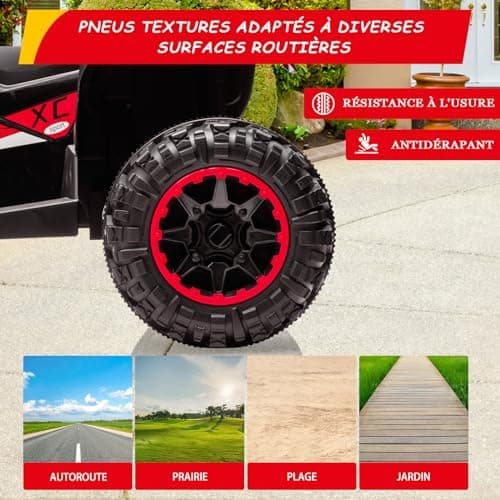 12V Kinderquad Elektroauto für 3+ Jahrealte Kinder mit LED und Musik, 2 Geschwindigkeiten und Hupe, Fernbedienung inklus
