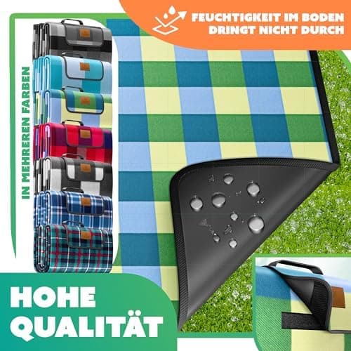 Kesser® Picknickdecke wärmeisoliert für 4-6 Personen - rot, faltbar mit Tragegriff und wasserdichter Unterseite