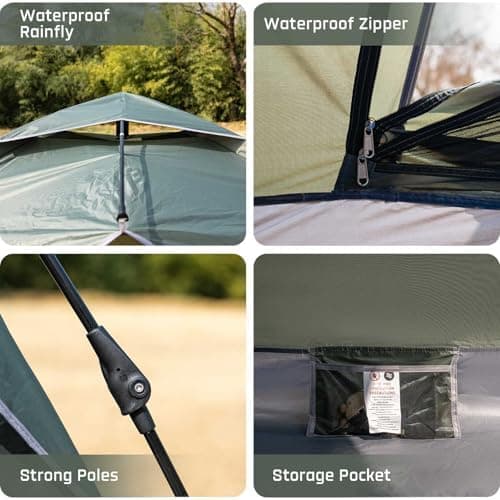 Camping 2 Mann Wasserdichtes Pop Up Zelt 2 Personen Trekking & Festival Igluzelt Sekundenzelt 230x170x135cm Perfekter Wi