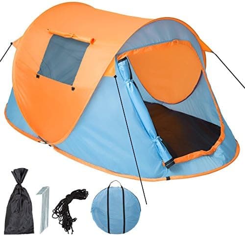 tectake® Wasserdichtes Pop Up Zelt für 2 Personen - kleines Packmaß - als Angelzelt und Windschutz am Strand
