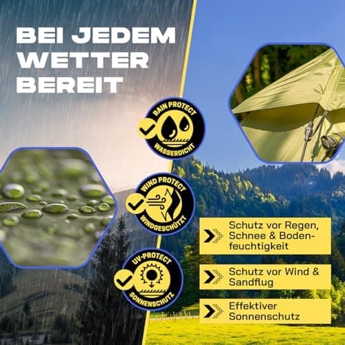 Lumaland Pop Up Camping Zelt 2-3 Personen | 4 Jahreszeiten Igluzelt Leicht, Wasserdicht & Robust | Outdoor Trekking & Fe