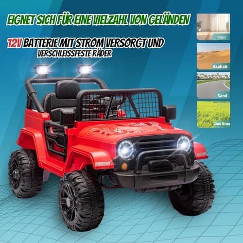 LEADZM Kinder Elektroauto - Elektroauto für Kinder 12V, 4 Eva Räder, Fernbedienung, Kindersicherheit, Kinderauto Kinderf