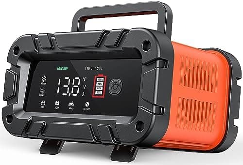 K FZ Batterieladegerät 12V/24V 20A, Vollautomatisches Intelligentes Ladegerät, LCD-Bildschirm für Auto, Motorrad, LKW, R