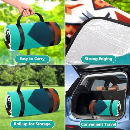XXL Picknickdecke 200x200cm – wasserdicht und isoliert, perfekt für 4–6 Personen, weiche Garten- und Campingmatte mit Tr