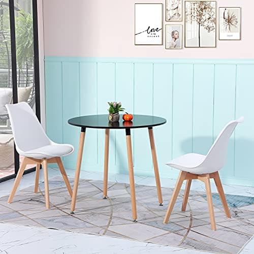 H.J WeDoo Skandinavisches Esszimmer Esstisch Set mit 4 Stühlen Eiscreme-Grün 100cm