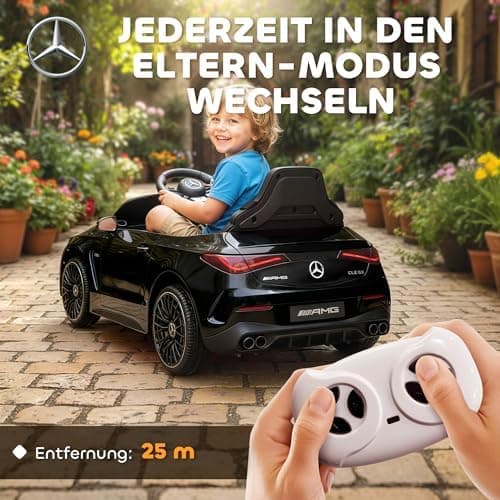 AIYAPLAY Kinder Elektroauto Mercedes-AMG Grau fuht mit Musik & Lichterkranz für 3-6 Jahre
