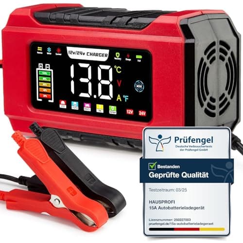 Autobatterie Ladegerät 12V 6A, Reparaturfunktion & Wintermodus für Auto & Motorrad