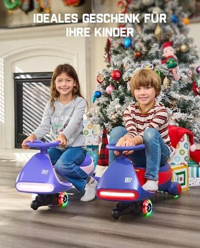 FanttikRide N7 Pro Kinder Elektroauto - Elektrisches Rutschauto für 3-7Jährige - Bluetooth, Pedal, Typ-C Aufladung, Leuc