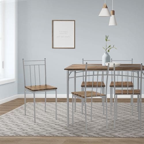 ML-Design Essstuhlset Eiche Hell für 4 Personen: Holz & Metallbeine, ideal für Esszimmer & Küche