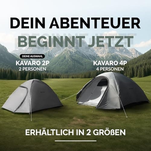 Zelt 2 oder 4 Personen Doppelwandiges Campingzelt mit Mückenschutz ideal für Camping & Festival leicht, faltbar inkl. Tr