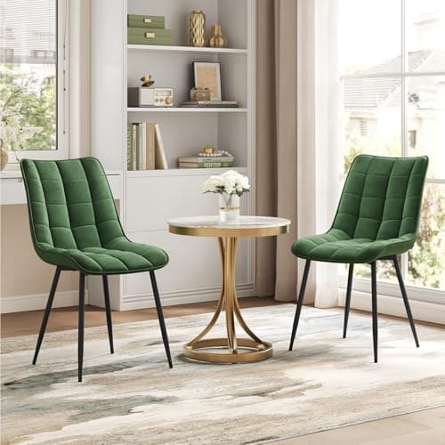 WOLTU Esszimmerstühle 2er Set, gepolstert mit Samt, für Wohn- und Esszimmer, Hochlastige Küchenstühle, Dunkelgrau