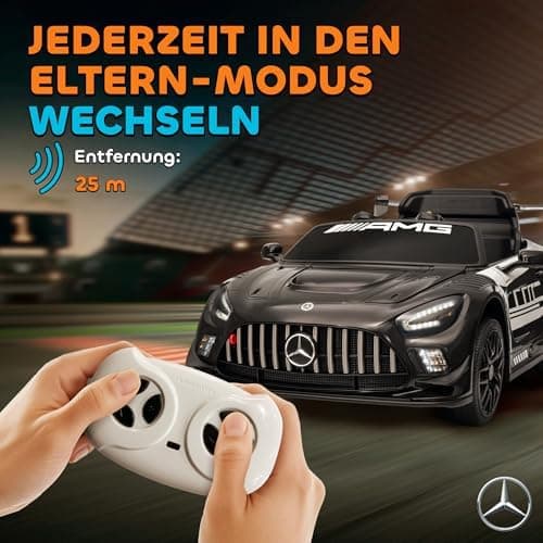 AIYAPLAY Kinder Elektroauto Mercedes-AMG Schwarz für 3-8 Jahre
