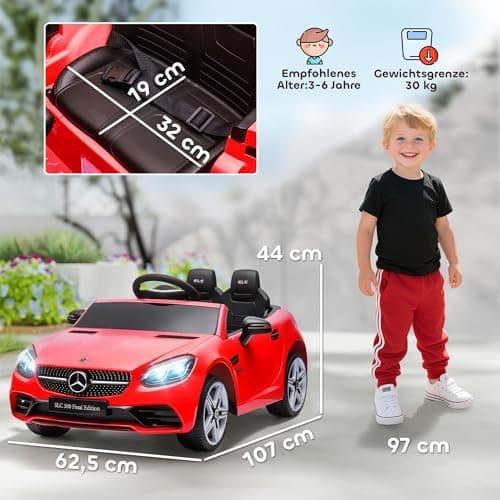 AIYAPLAY Kinder Elektroauto 12V für 3+jährige Kinder mit 2,4 G Fernbedienung und LED-Scheinwerfern
