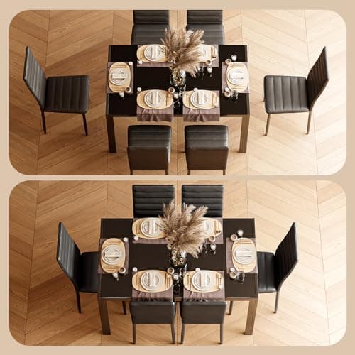 Bealife Esszimmer Set Esstisch 4 Stühle Schwarz