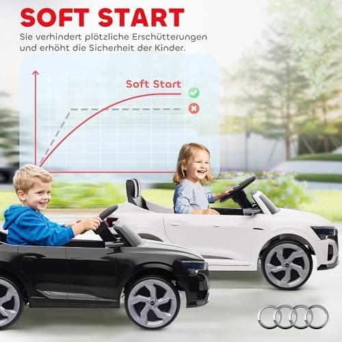 AIYAPLAY Kinder Elektroauto für 3-4 Jahrealte Kinder mit Fernbedienung & MP3 Musik, Weiß