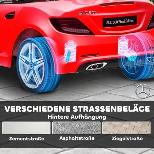 AIYAPLAY Kinder Elektroauto 12V für 3+jährige Kinder mit 2,4 G Fernbedienung und LED-Scheinwerfern