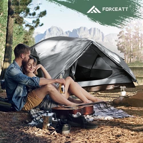 Forceatt 2-3 Personen Zelt, Wasserdicht & Winddicht, 2-Door Ultraleichte Rucksack Zelt für Camping und Outdooraktivitäte