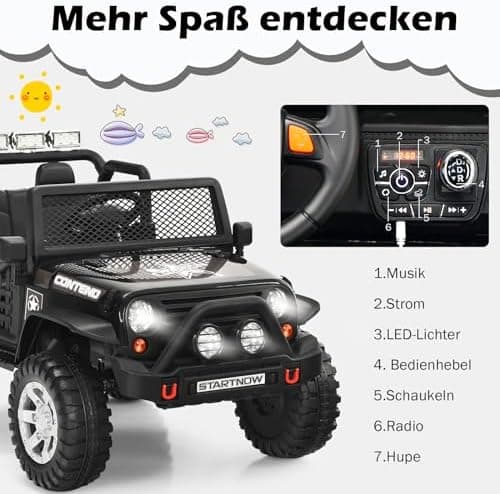COSTWAY Elektroauto für Kinder Schwarz