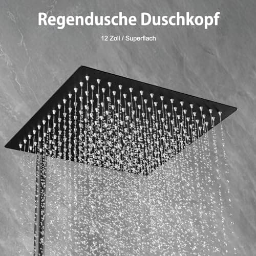 Auralum Regendusche Duschkopf 12 Zoll, edelstahlige Selbstreinigende Düsen, 360° Verstellbar, Chrom Recycled Claim Stand