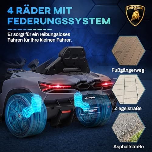 AIYAPLAY Kinder Elektroauto 12V mit 2,4G Fernbedienung Rosa