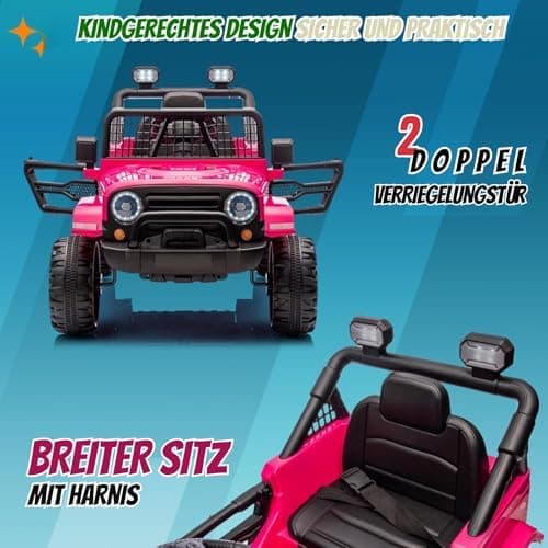 LEADZM Kinder Elektroauto - Elektroauto für Kinder 12V, 4 Eva Räder, Fernbedienung, Kindersicherheit, Kinderauto Kinderf