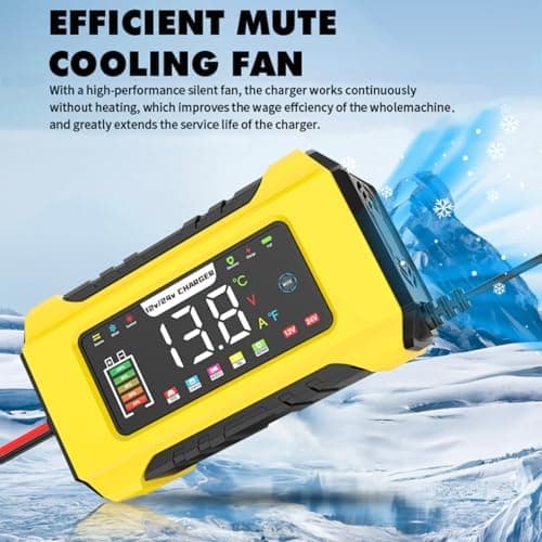 15A Autobatterieladegerät 12V/24V Automatischer Smart Charger Monitor mit LCD-Bildschirm für Auto-Batterien und LiFePO4-