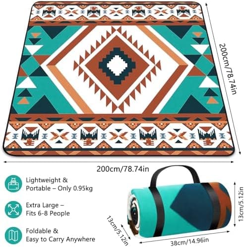 XXL Picknickdecke 200x200cm – wasserdicht und isoliert, perfekt für 4–6 Personen, weiche Garten- und Campingmatte mit Tr