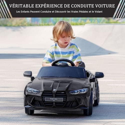 Lizenziert BMW M4 Kinder Elektroauto 12V 2,4G-Fernbedienung USB LED Musik