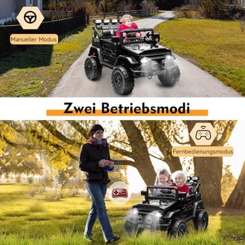 HAUSPROFI Kinder Elektroauto 12V SUV - Realistischer Fahrspaß mit maximaler Sicherheit | 3-Punkt-Gurt, |4G-Fernbedienung