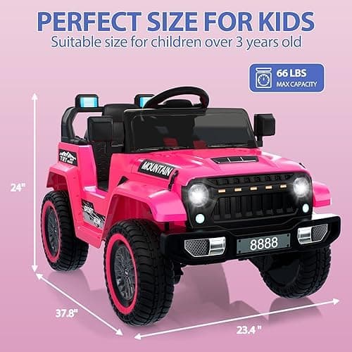 Hausprofi Kinder Elektroauto 12V - Elektroauto für Kinder mit 2,4G Fernbedienung, LED, Bluetooth, Musik - Rot  
Hausprof