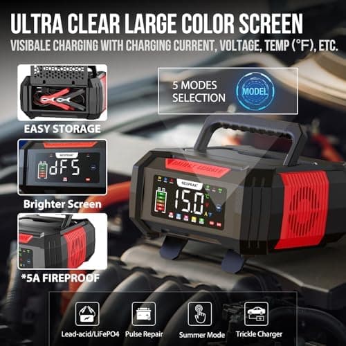 NEXPEAK NC315 15 A Kfz-Ladegerät - intelligente automatische Kabelaufbewahrung &.Tempausgleich zur Batterieladung - für