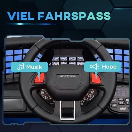 AIYAPLAY Kinder Elektroauto für 3-6 Jahrealte Kinder mit Fernbedienung, Musik, Scheinwerfer und Hupe, 12 V Stoßdämpfung,