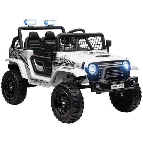 AIYAPLAY Kinder Elektroauto für 3-6 Jahrealte Kinder mit Fernbedienung, Musik, Scheinwerfer und Hupe, 12 V Stoßdämpfung,