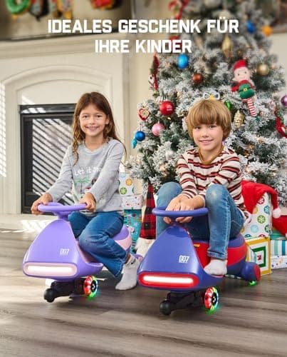FanttikRide N7 Pro Kinder Elektroauto - Elektrisches Rutschauto für 3-7Jährige - Bluetooth, Pedal, Typ-C Aufladung, Leuc