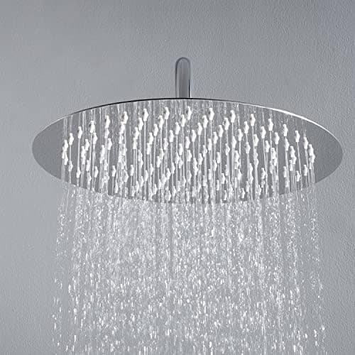 JOHO Edelstahl Regendusche Duschkopf, Quadratisch 12 Zoll Anti-Kalk-Düsen, für Badezimmer und Wellnesszimmer mit Chromtö