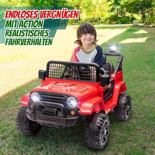 LEADZM Kinder Elektroauto - Elektroauto für Kinder 12V, 4 Eva Räder, Fernbedienung, Kindersicherheit, Kinderauto Kinderf