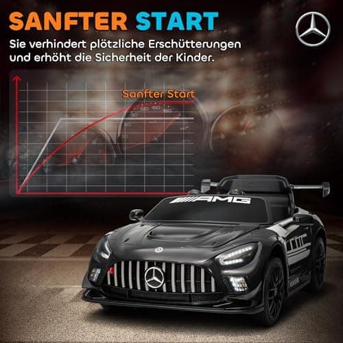 AIYAPLAY Kinder Elektroauto Mercedes-AMG Schwarz für 3-8 Jahre