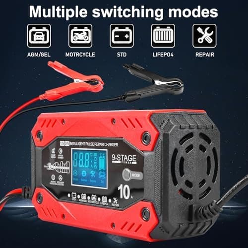 10A Autobatterie Ladegerät 12V/24V Smart vollautomatisch Temperaturangepasst für Batterien von Autos und Motorrädern

10
