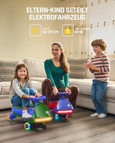 FanttikRide N7 Pro Kinder Elektroauto - Elektrisches Rutschauto für 3-7Jährige - Bluetooth, Pedal, Typ-C Aufladung, Leuc