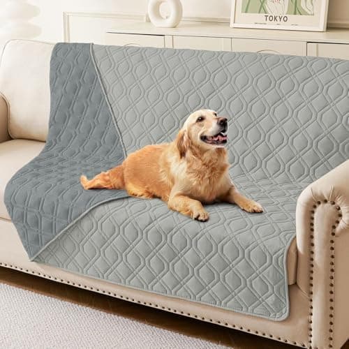 Homaxy Hundedecke Wasserdicht für Outdoor-Use, Weich und Wendig, ideal für Sofa, Couch und Bett (130x100cm, Grau+Dunkelg